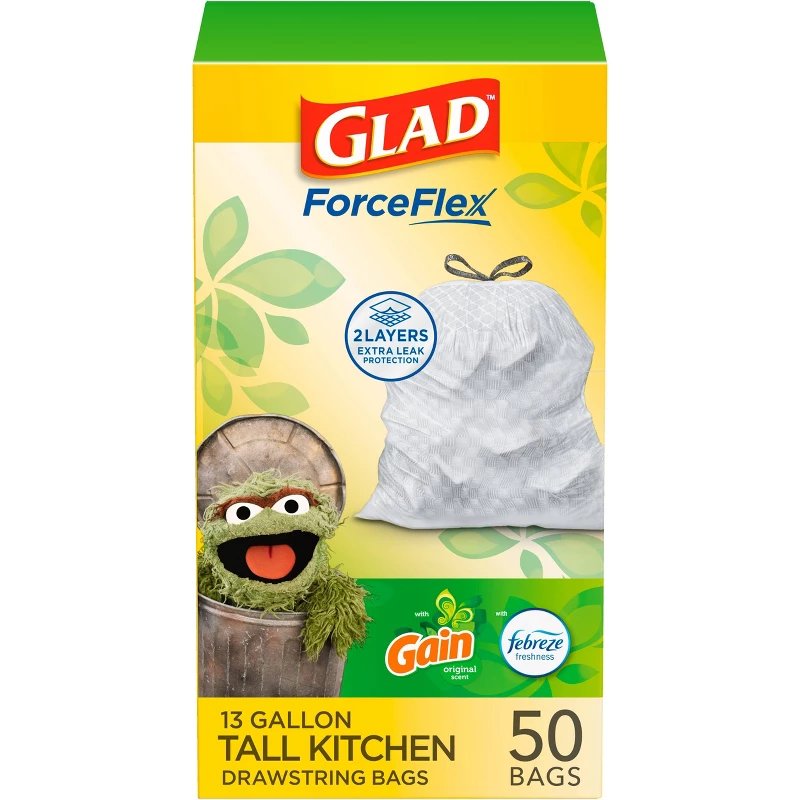 Glad ForceFlex Kitchen Drawstring Bags