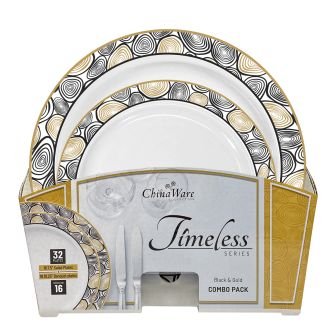 Plates Timeless Combo Black & Gold