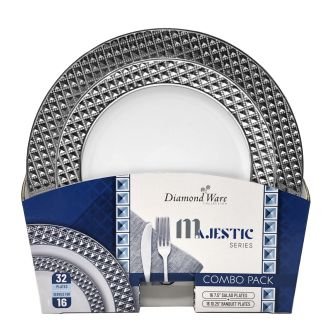 Plates Combo Silver Majestic