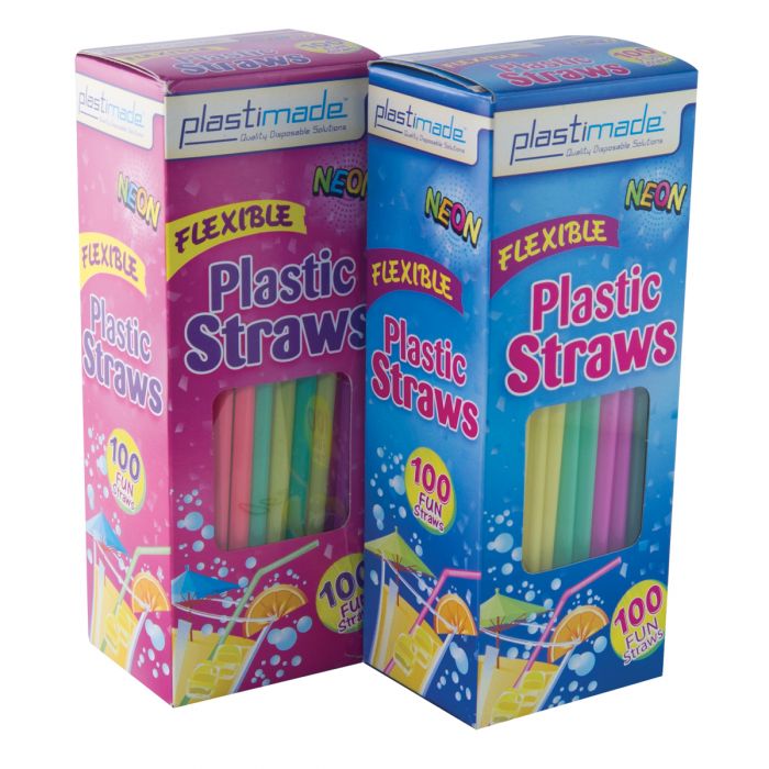 Neon Flexible Straws
