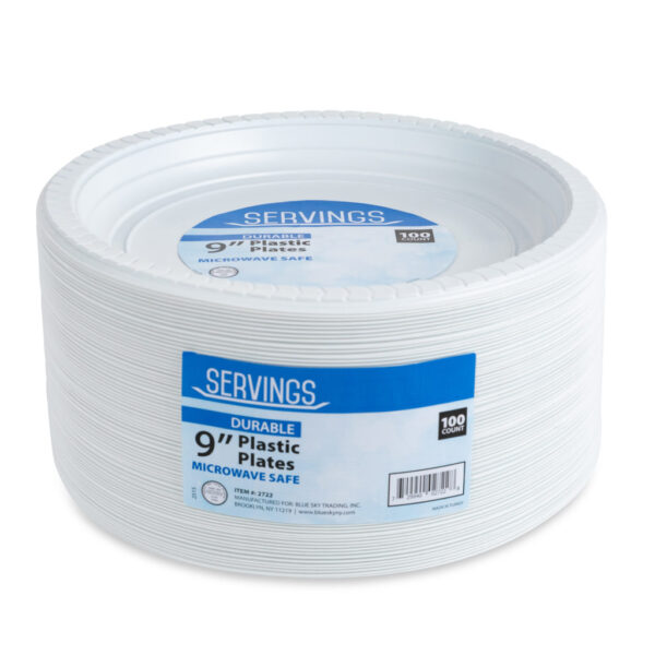 9" White Plastic Plates