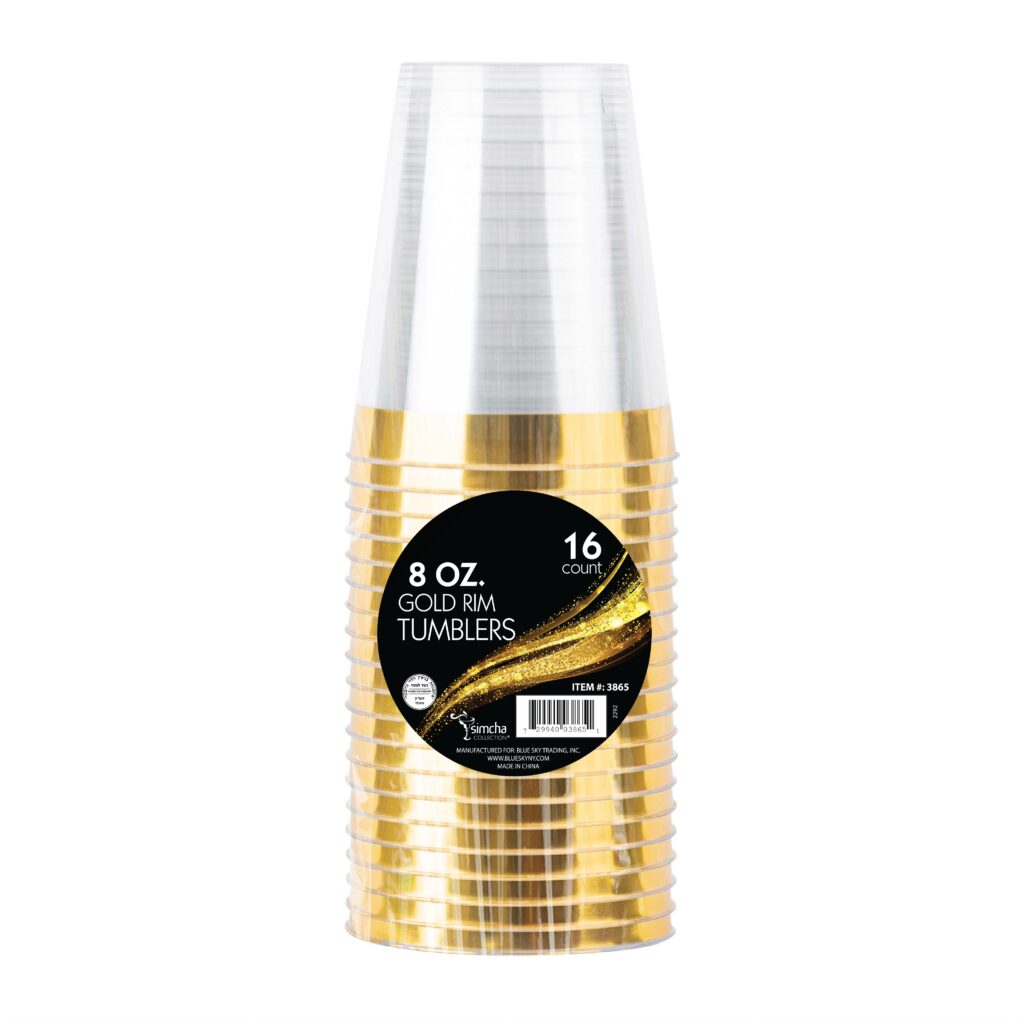 Tumblers Gold Rim 8 oz